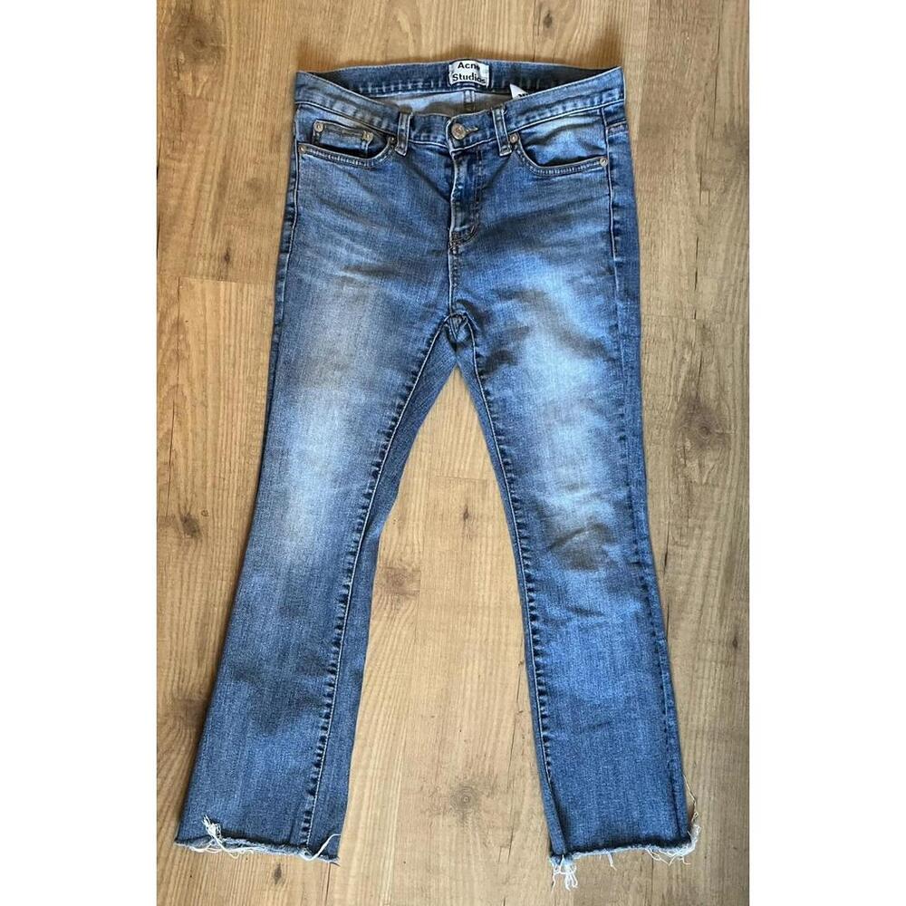 Acne Studio Women’s Jeans Bliss Mercy Paw 13 Size Medium Raw Hem Five Pocket